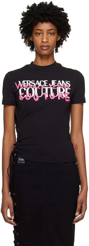 Versace Jeans Couture Lace-Up T-Shirt E74HAHF02ECJ07F