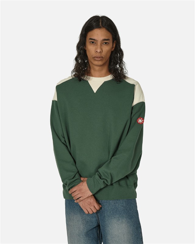 Panel Shoulder Crewneck Sweatshirt Green
