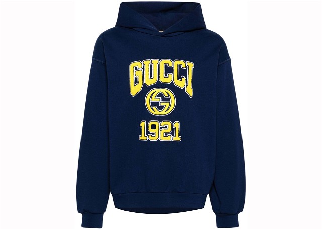 Embroidery Logo Hoodie Navy Blue
