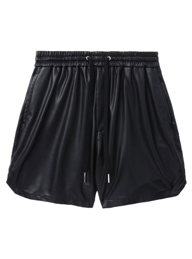 Black Synthetic Leather Short