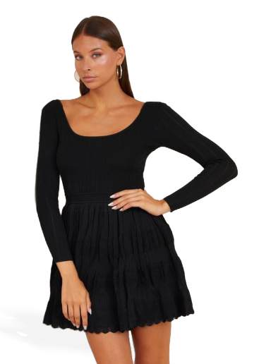 Marciano Fit And Flare Mini Sweater Dress