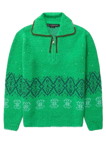 Andersson Bell Tetlin Half Zip-up Sweater ATB1037M-GREEN