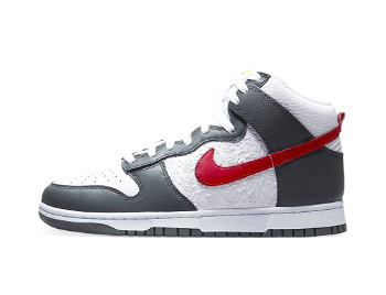Nike Dunk High "Embossed Basketball Grey Red" FD0668-001